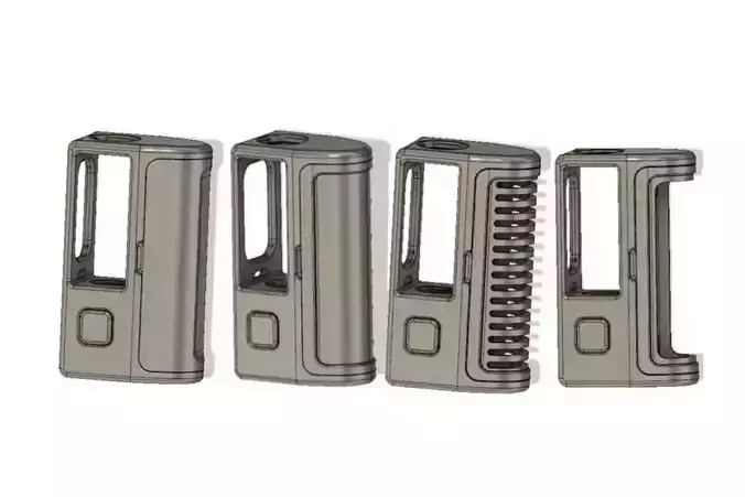 Boro Mechanical Mod with PROTOCOL connector and 4 battery cover 3D print model