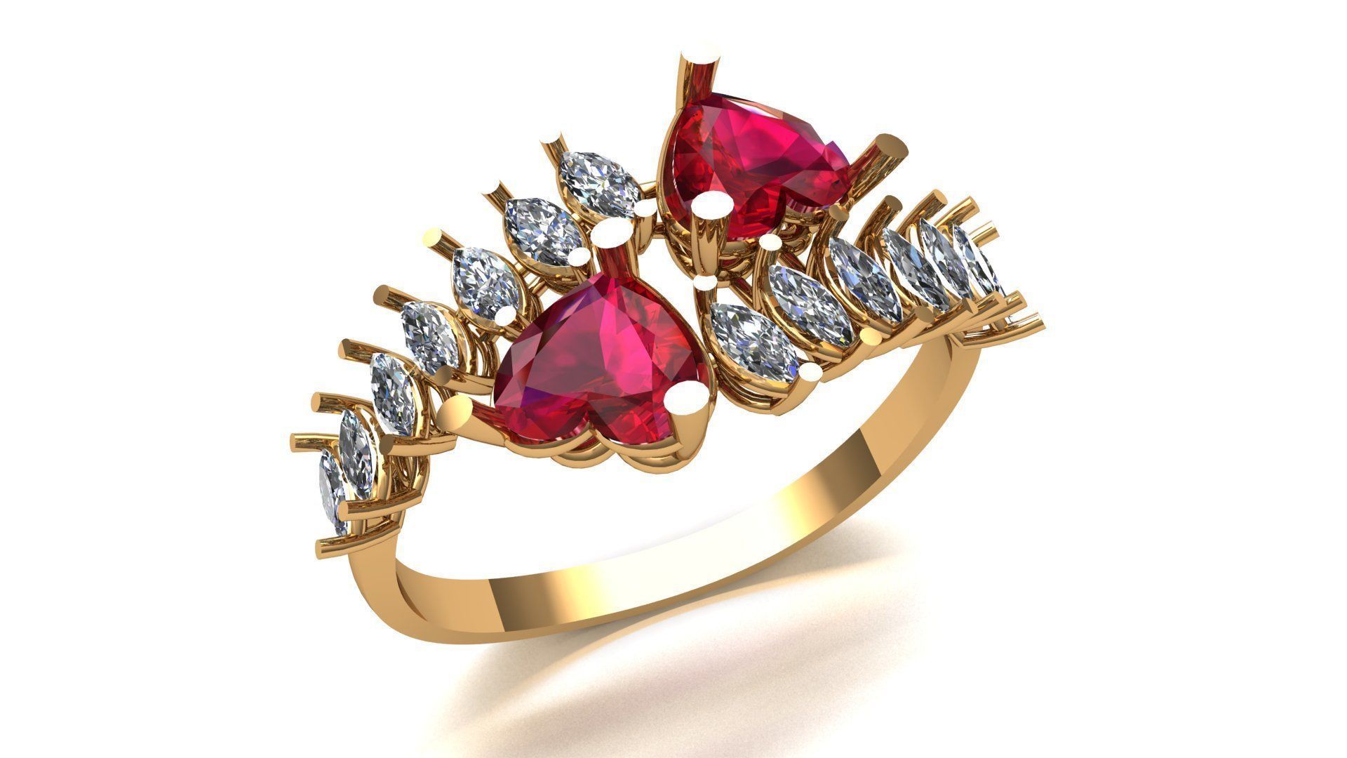DIAMOND RING WITH RUBY 3D print model_1