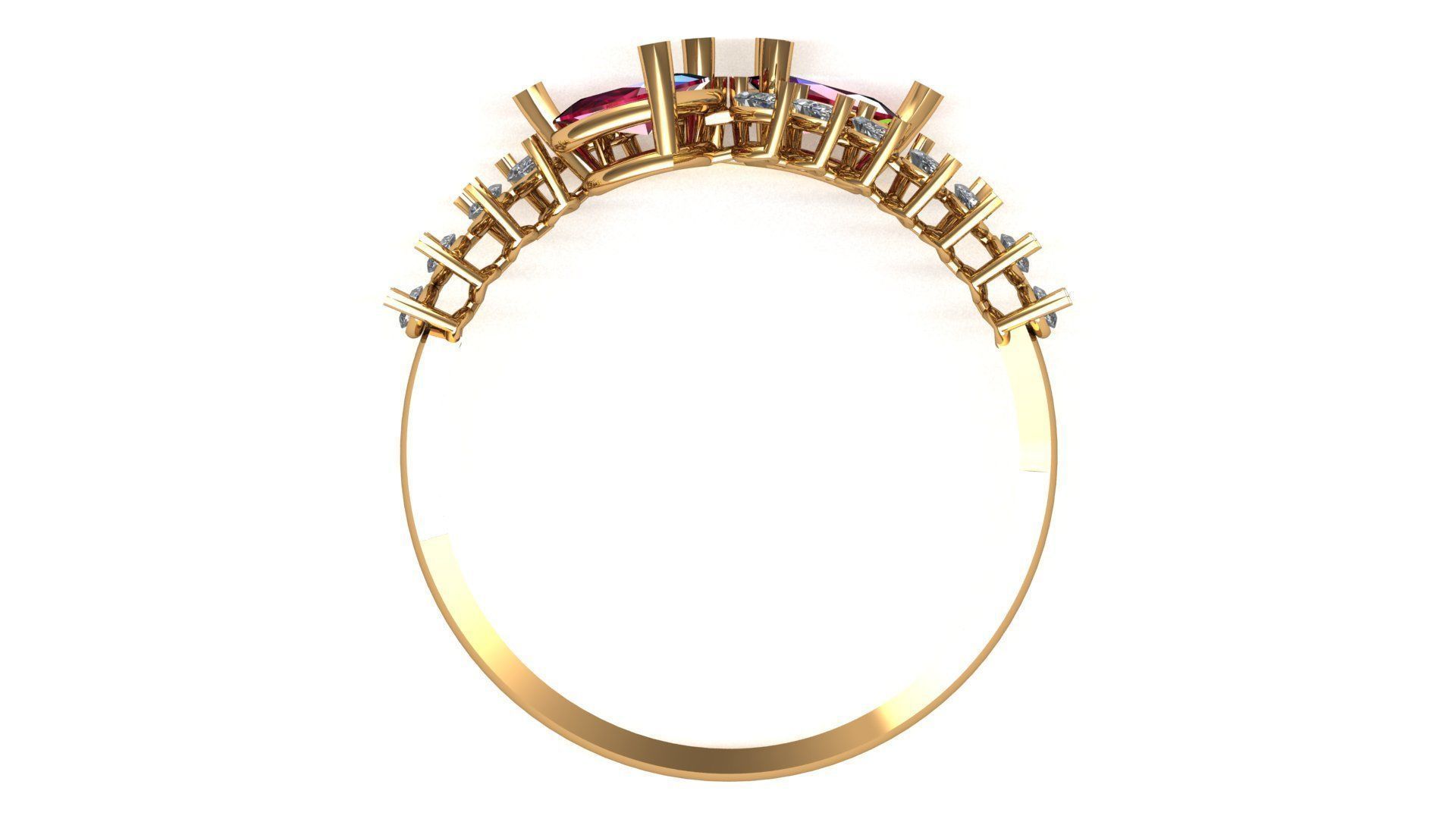 DIAMOND RING WITH RUBY 3D print model_2