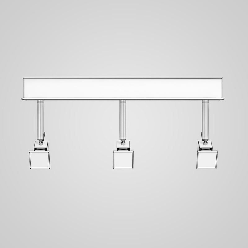 Triple Halogen Ceiling Lamp 17 3D model_3