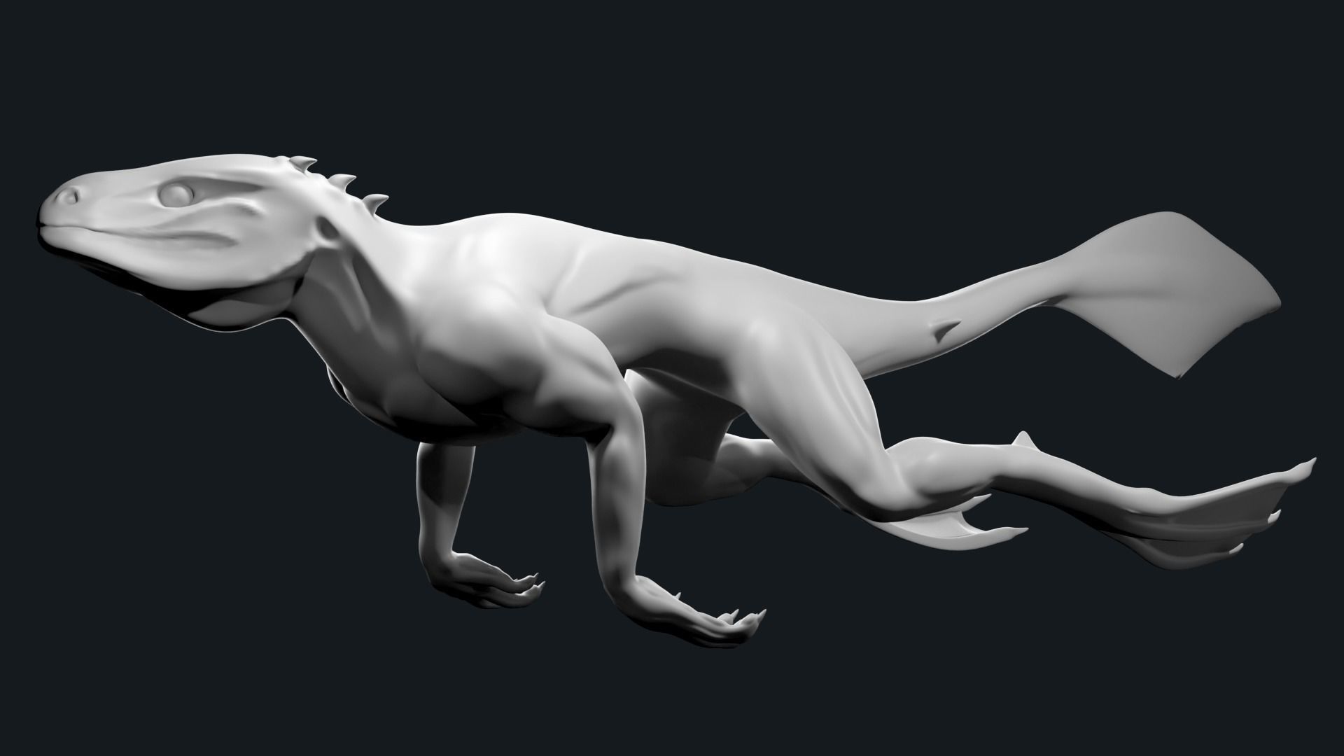 Iguana Dragon Low-poly 3D model_3