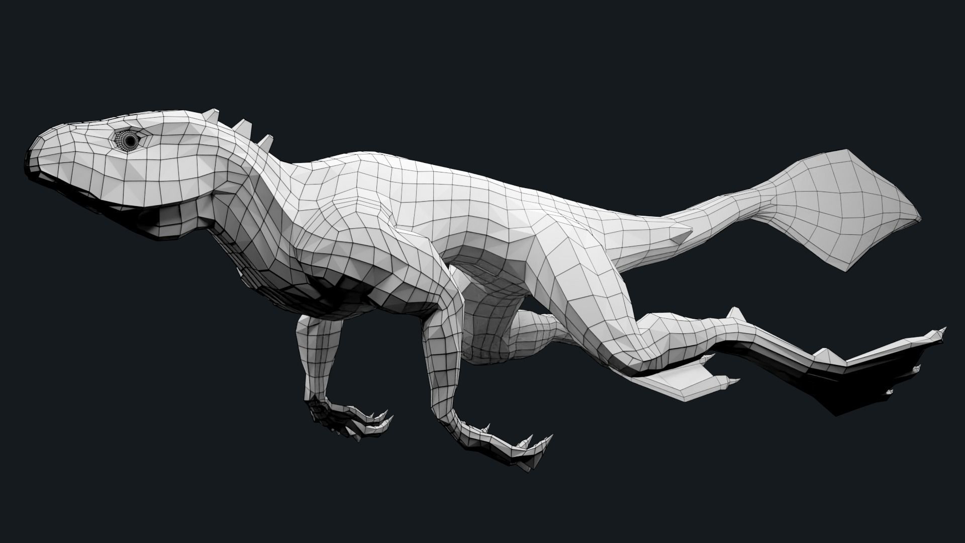 Iguana Dragon Low-poly 3D model_4