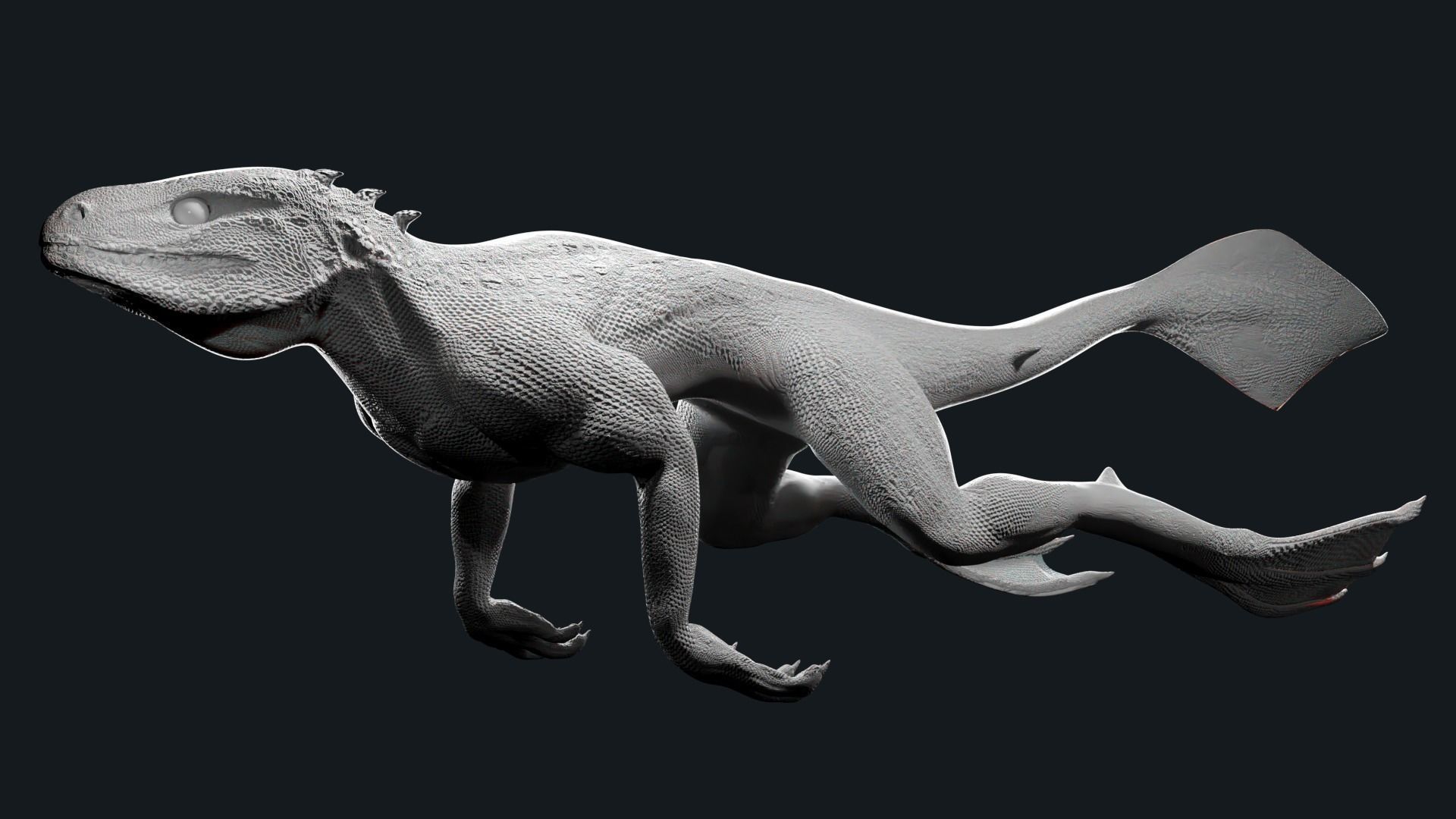 Iguana Dragon Low-poly 3D model_2