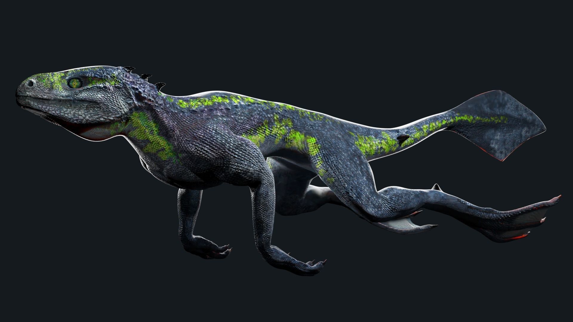 Iguana Dragon Low-poly 3D model_1