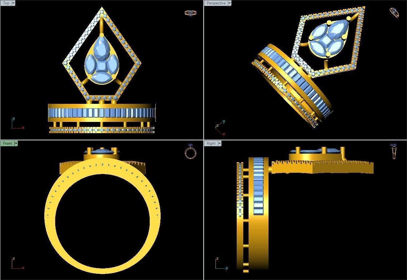 DIAMOND RING 3D print model_3