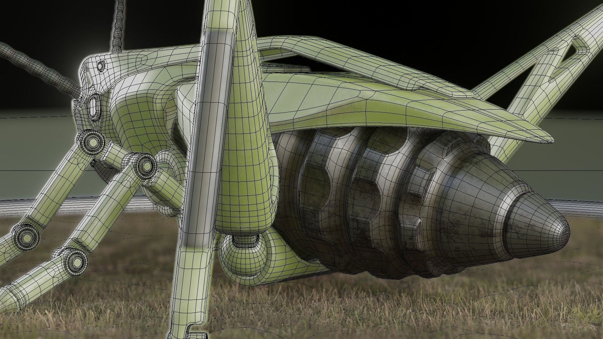 Grasshopper - an innovative explosive device Low-poly 3D model_6