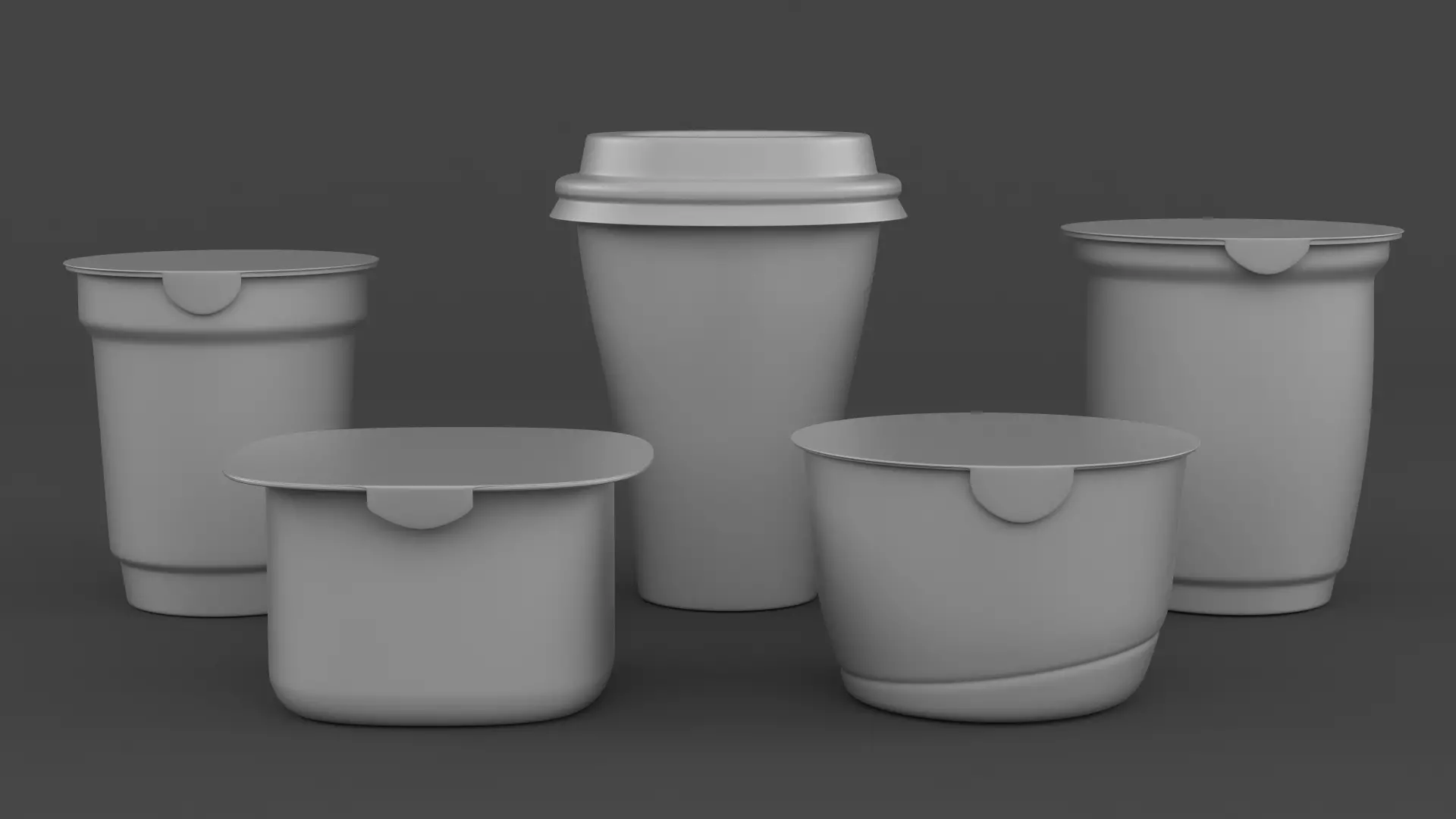 Plastic Yogurt Cups 3D model_0
