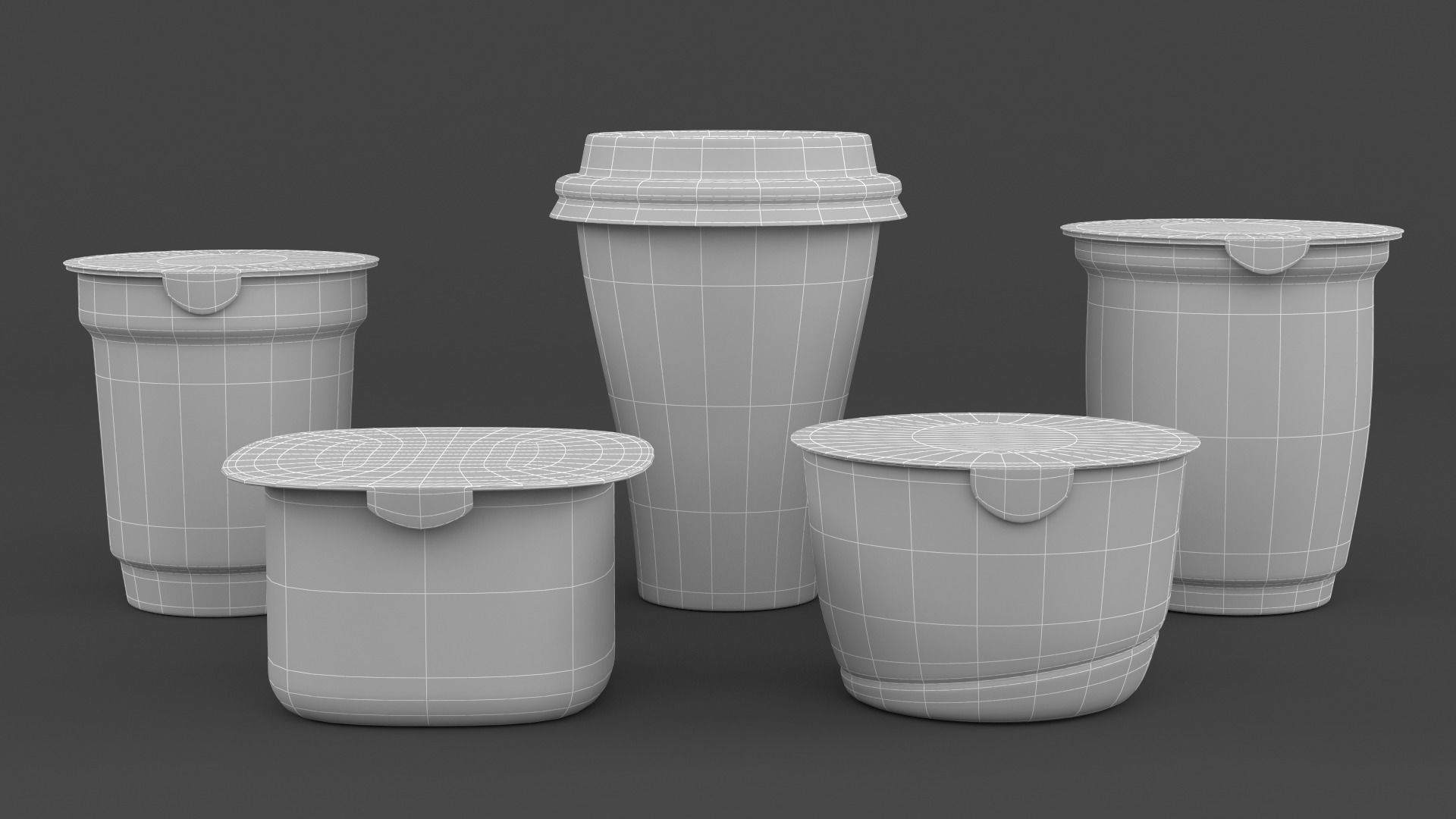 Plastic Yogurt Cups 3D model_11