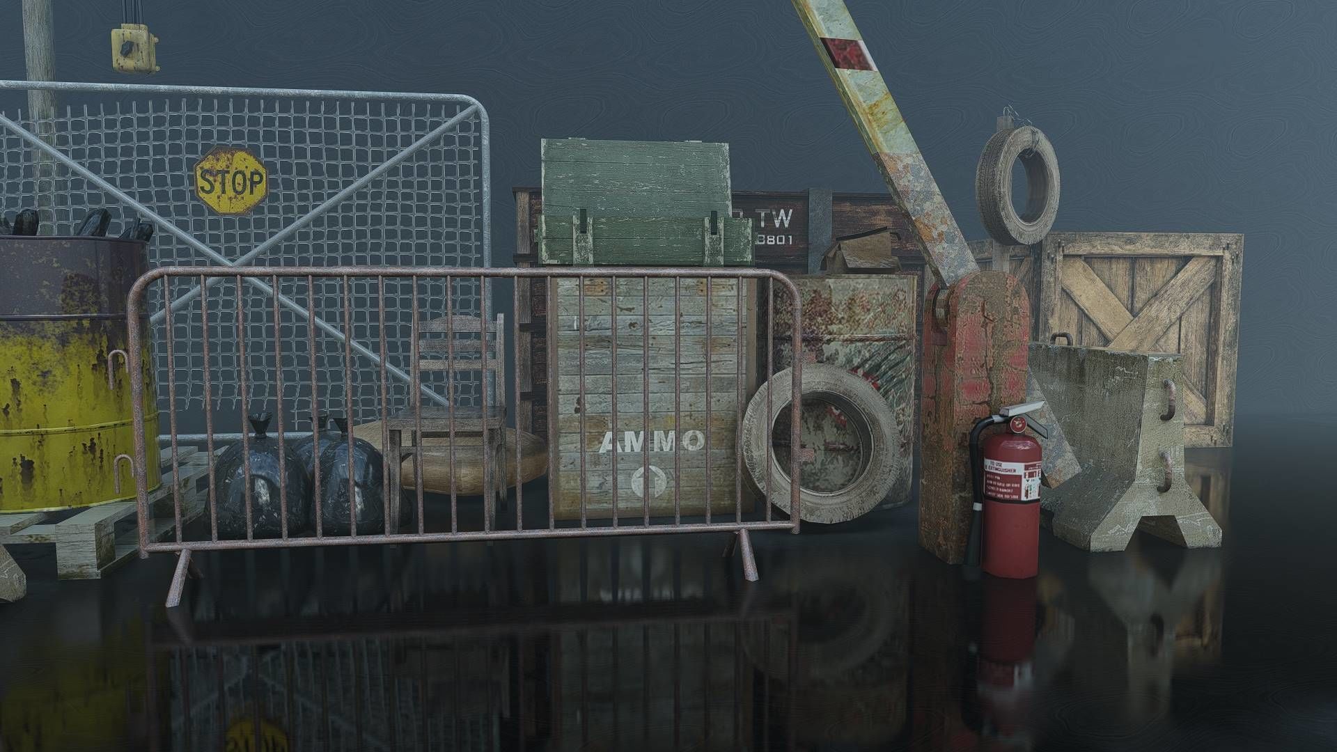 WAR Fixtures Low-poly 3D model_4