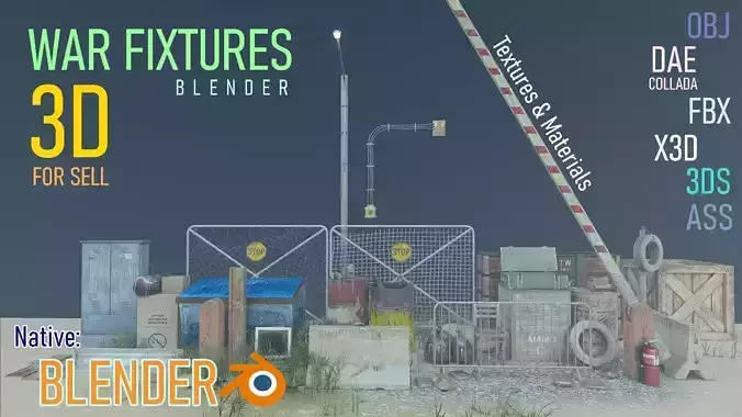 WAR Fixtures Low-poly 3D model