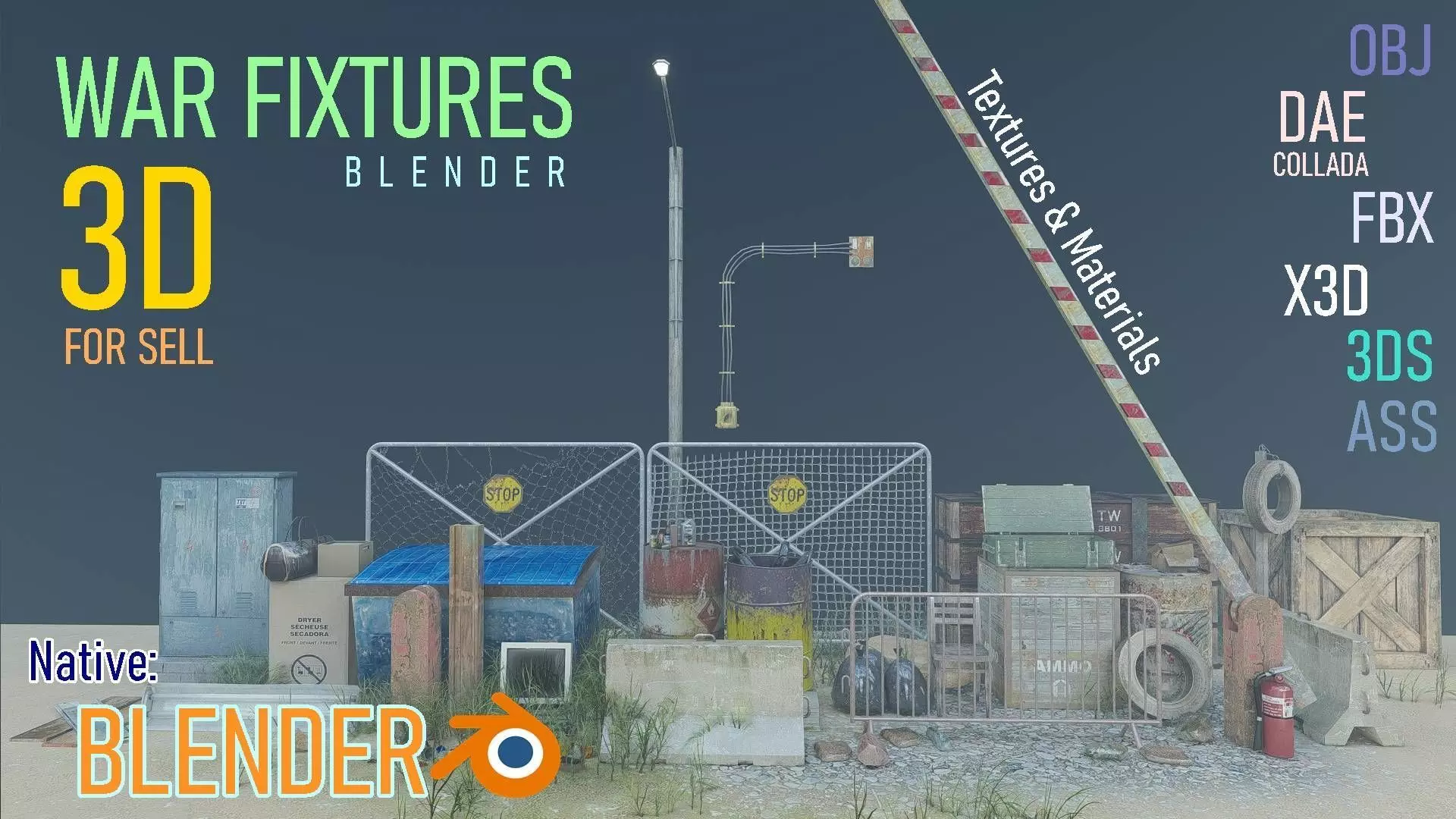 WAR Fixtures Low-poly 3D model_0