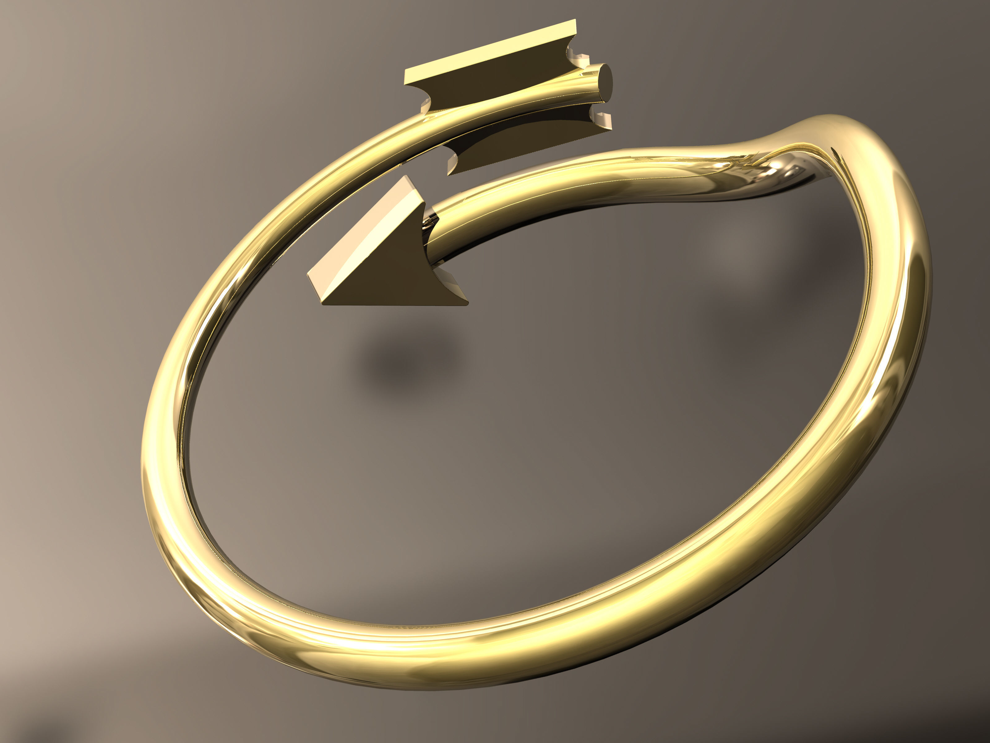 Arrow Ring 3D print model_3