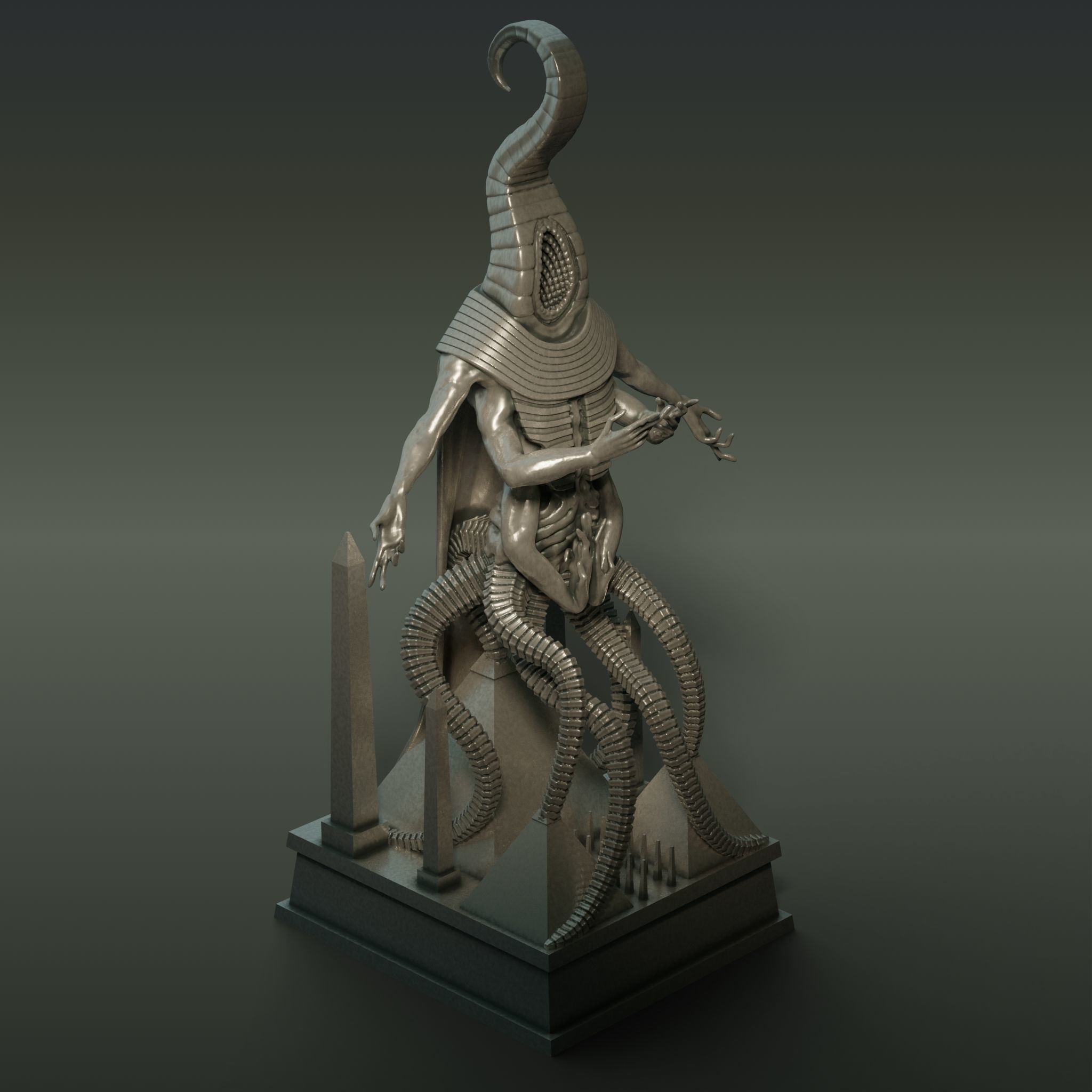 Nyarlathotep Statuette 3D model_6