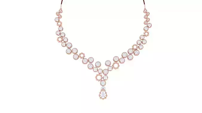 High Jewelry Diamond Pendant Earrings Set  3D print model