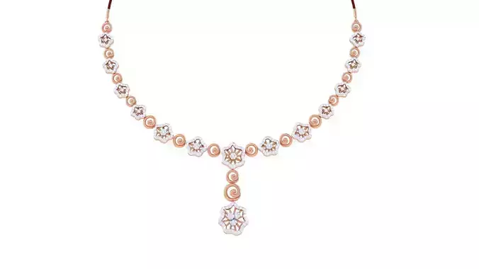 High Jewelry Italian Diamond Necklace Earrings set 3dm render