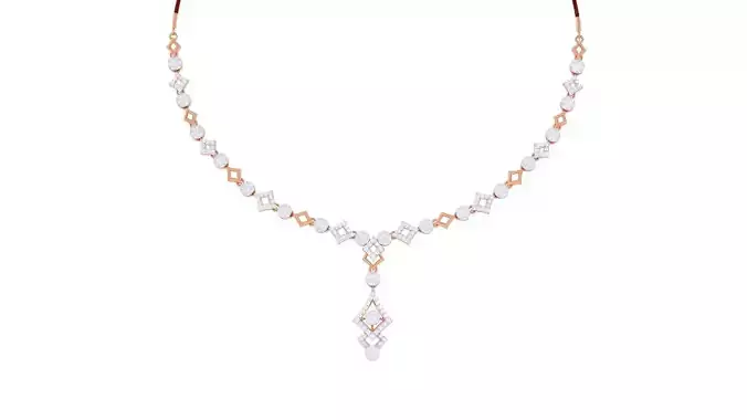 High Jewelry Italian Diamond Necklace Earrings set 3dm render