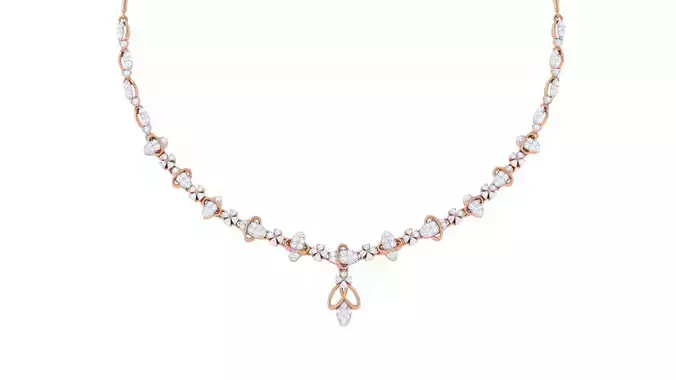 High Jewelry Italian Diamond Necklace Earrings set 3dm render