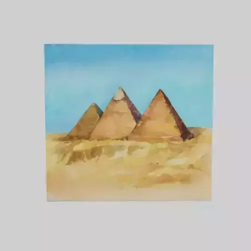 Egyptian pyramids painting  Low-poly 3D model