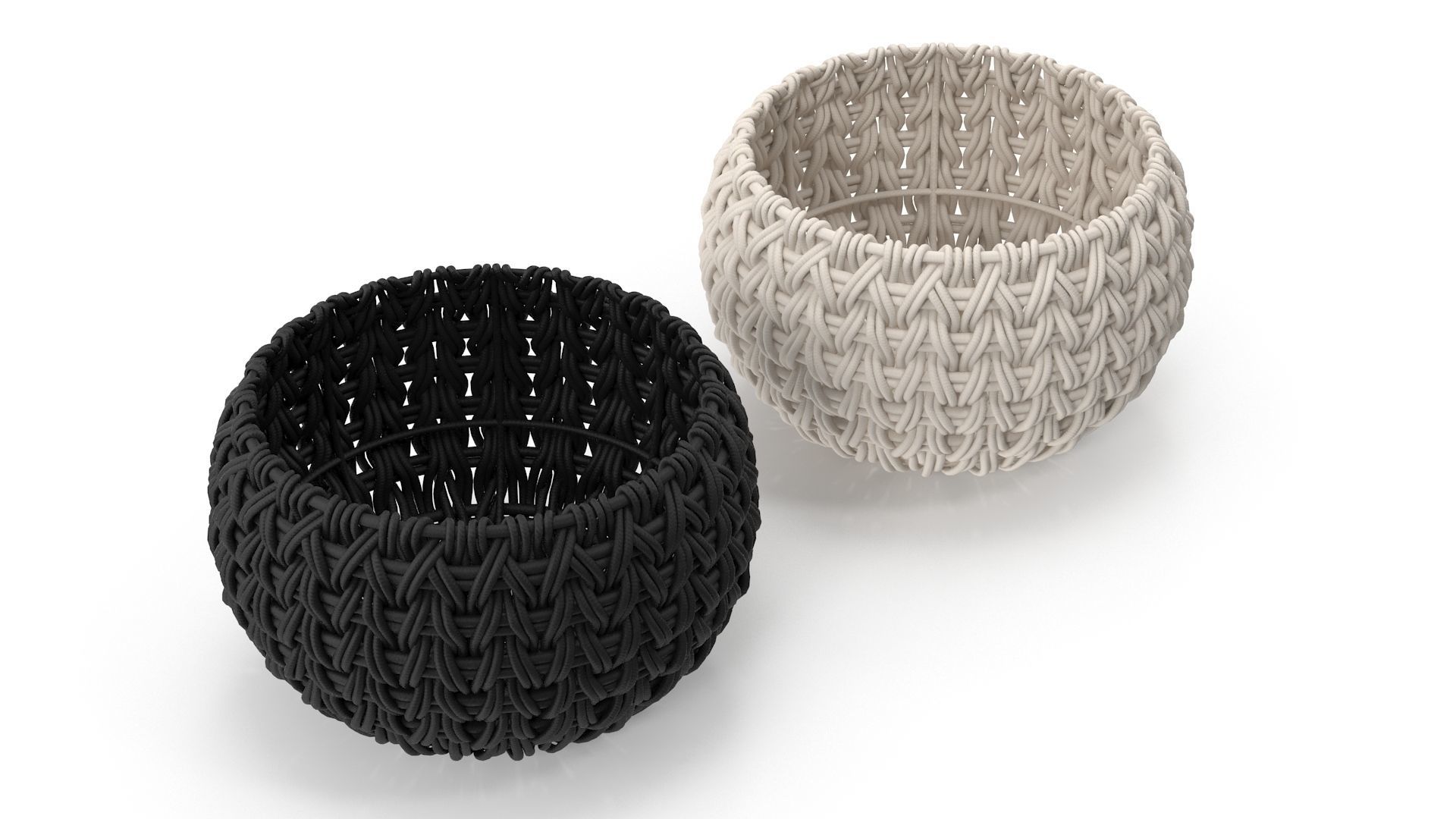 Storage Basket - Small Low-poly 3D model_3