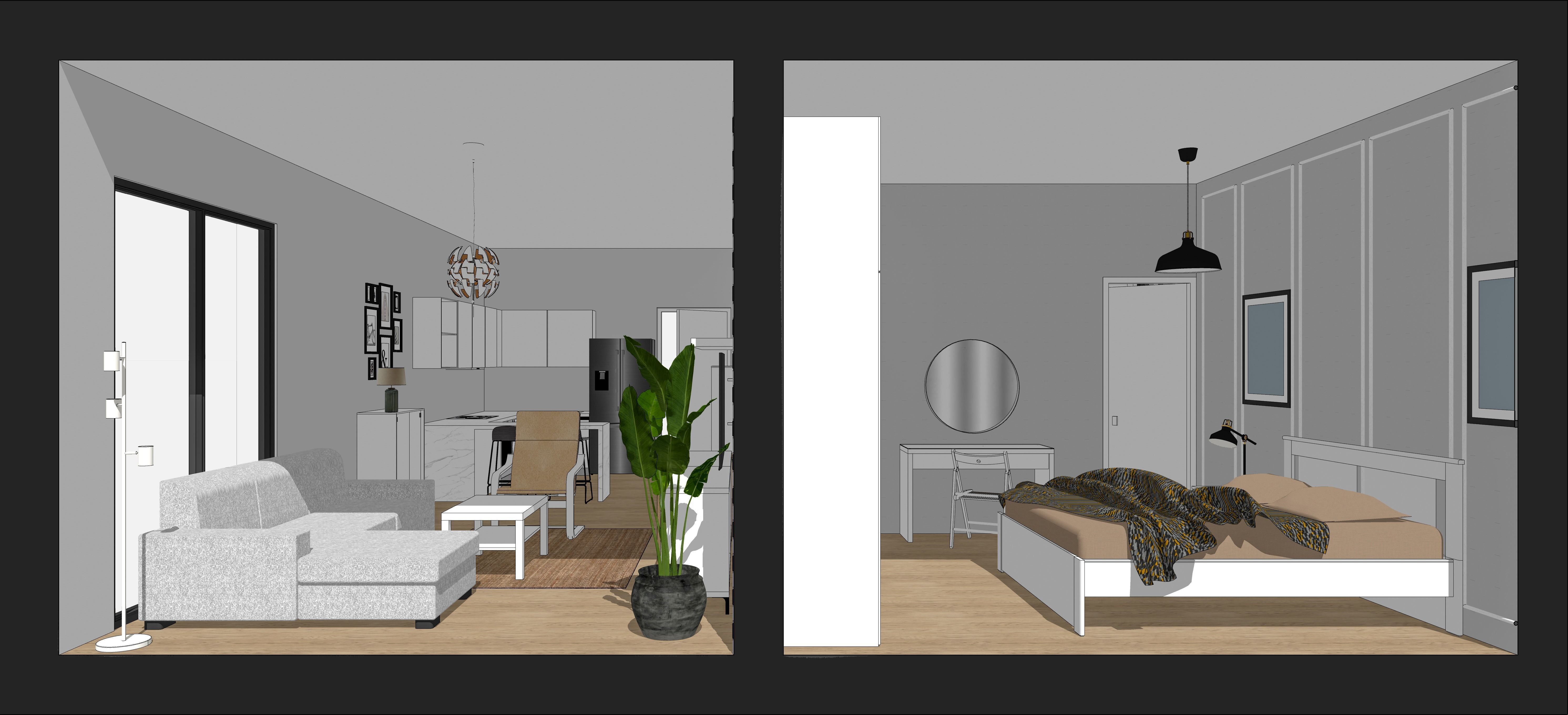 2plus1 house template 3D model_6