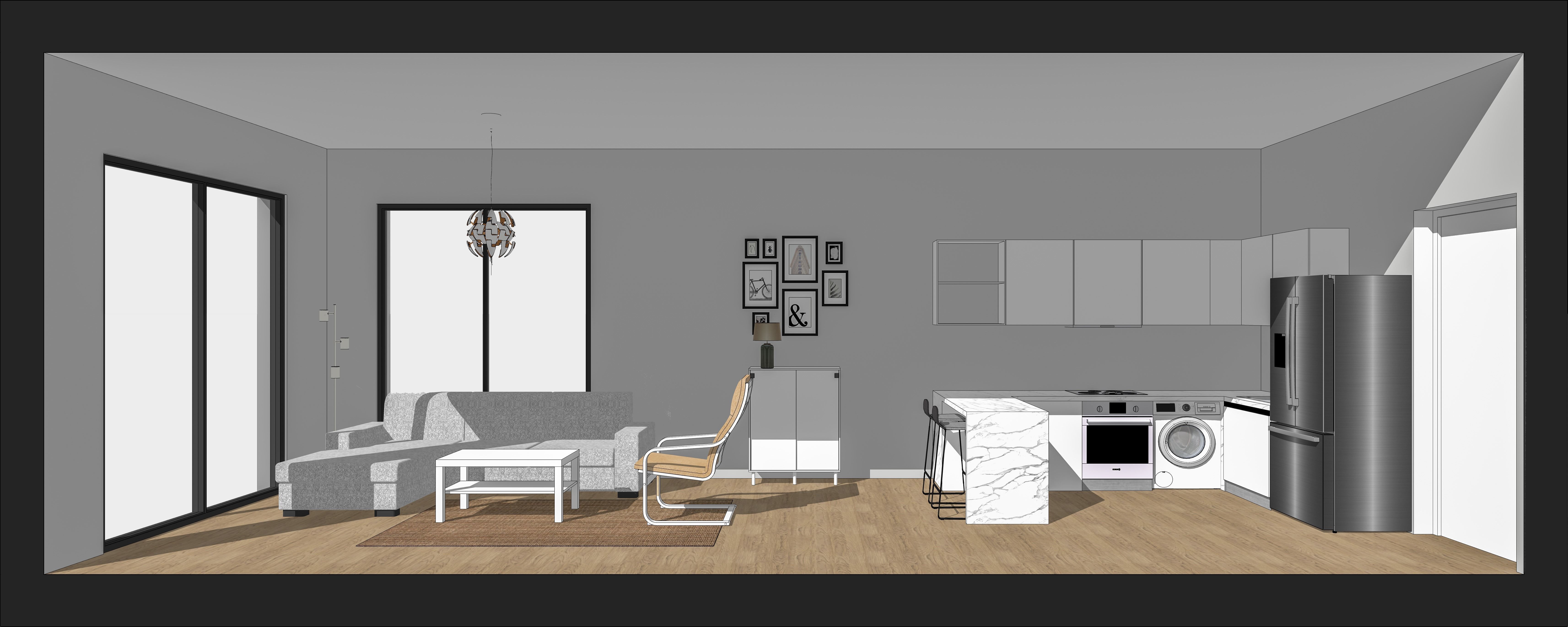 2plus1 house template 3D model_1