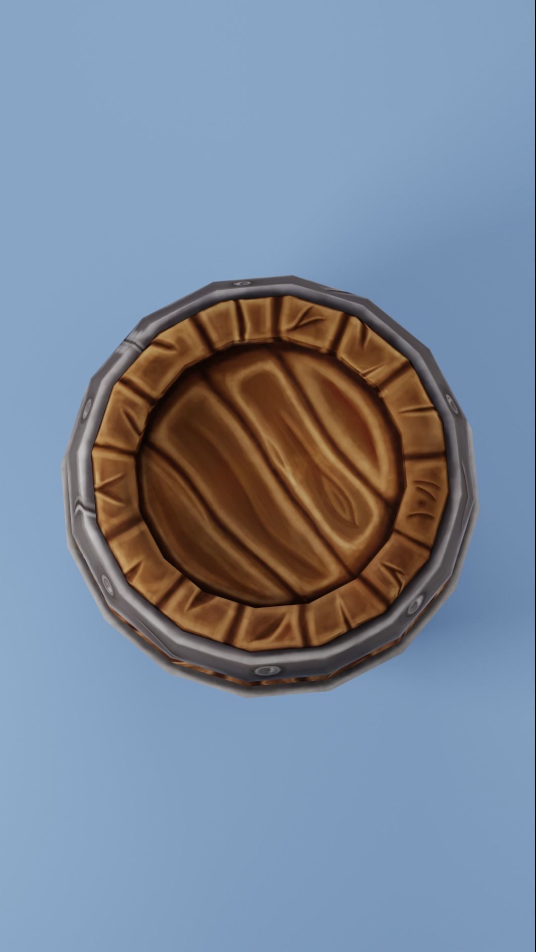 Stylized wooden barel Free low-poly 3D model_2