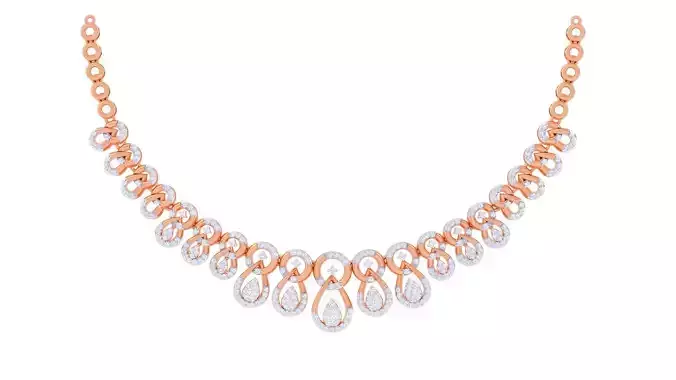 High Jewelry Italian Diamond Necklace Earrings set 3dm render 3D print model