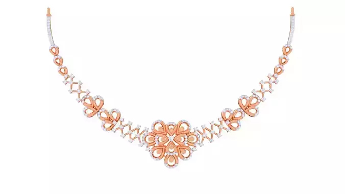 High Jewelry Italian Diamond Necklace Earrings set 3dm render 3D print model