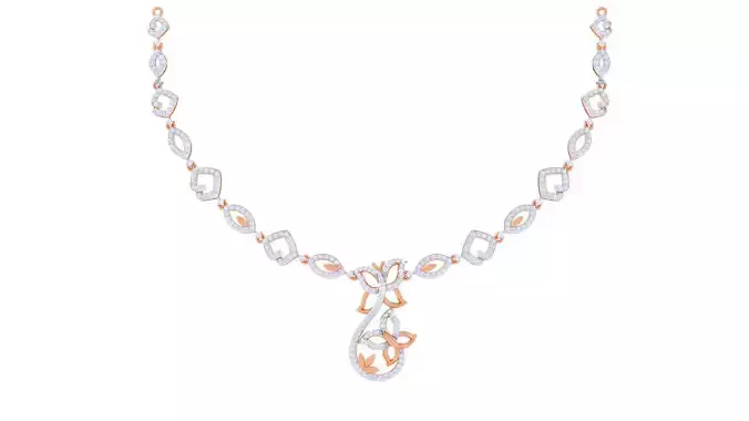 High Jewelry Italian Diamond Necklace Earrings set 3dm render 3D print model