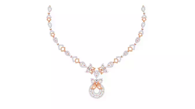 High Jewelry Italian Diamond Necklace Earrings set 3dm render 3D print model