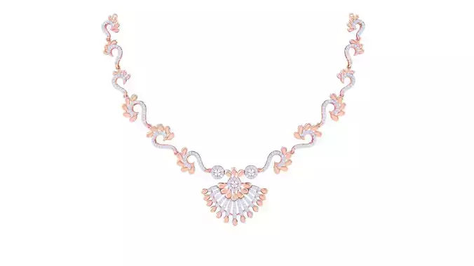 High Jewelry Italian Diamond Necklace Earrings set 3dm render  3D print model