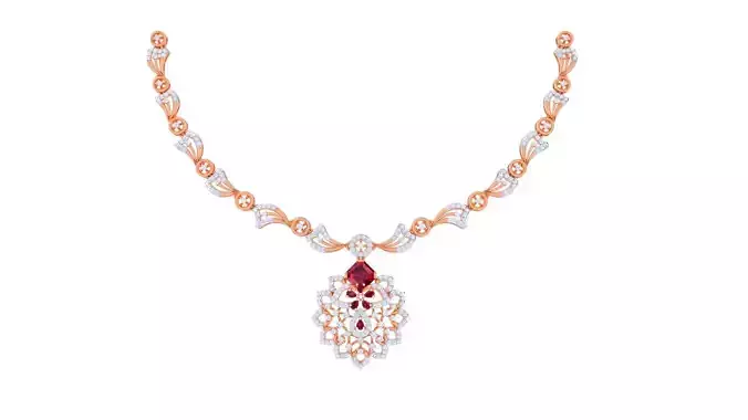 High Jewelry Italian Diamond Necklace Earrings set 3dm render 3D print model