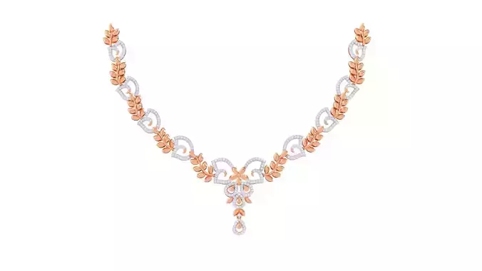 High Jewelry Italian Diamond Necklace Earrings set 3dm render 3D print model