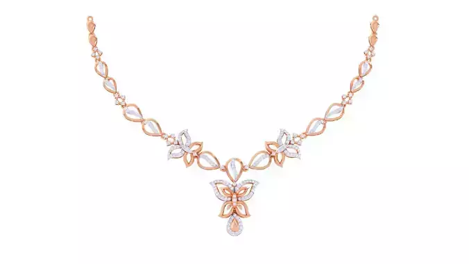 High Jewelry Italian Diamond Necklace Earrings set 3dm render 3D print model