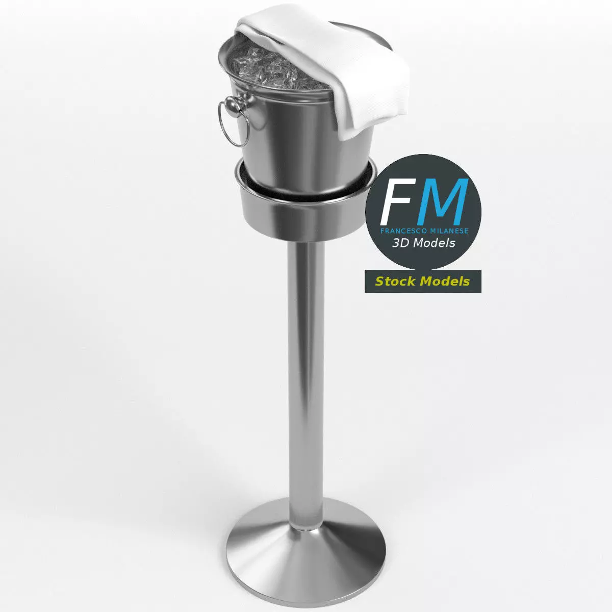 Wine bucket on stand 2 3D model_0