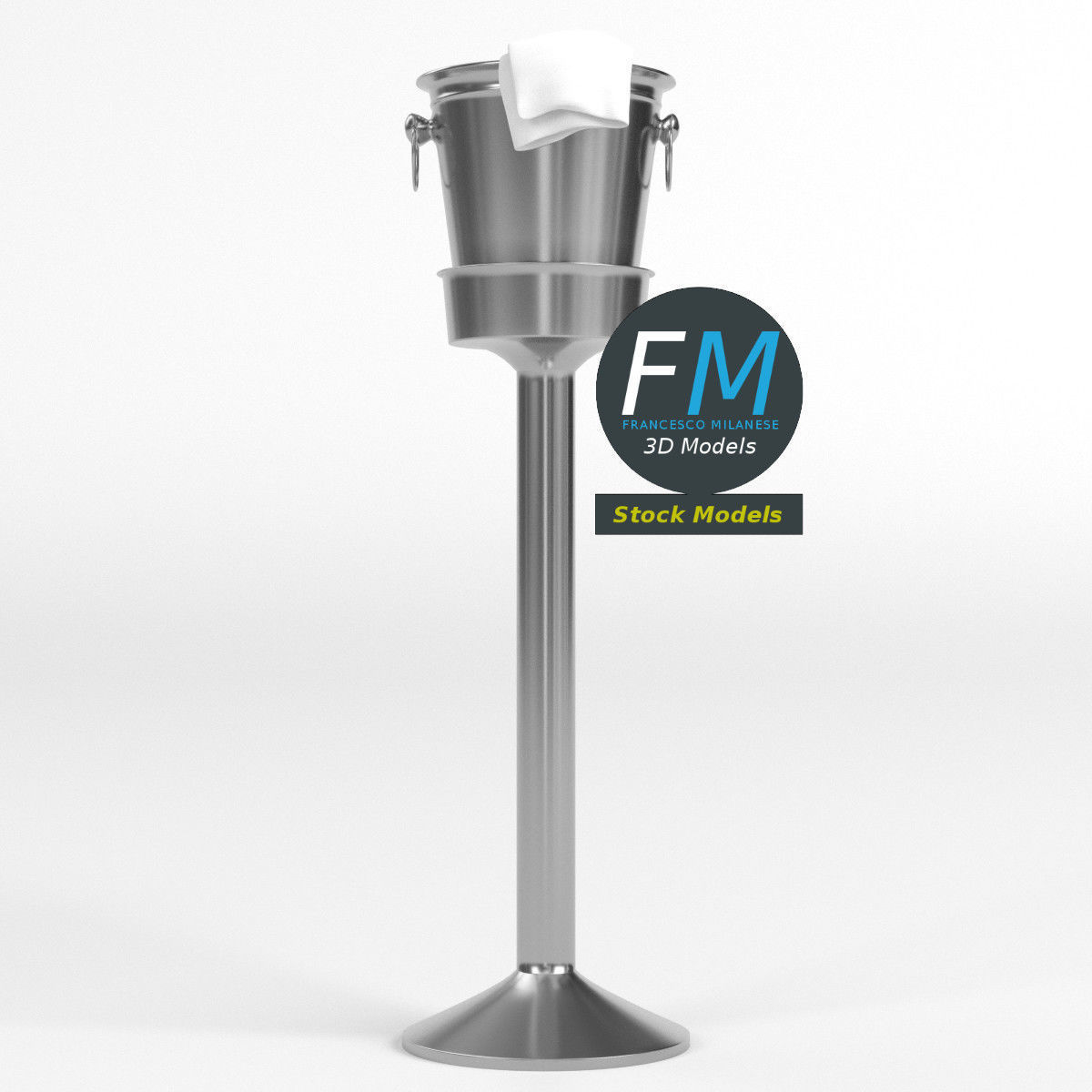 Wine bucket on stand 2 3D model_3