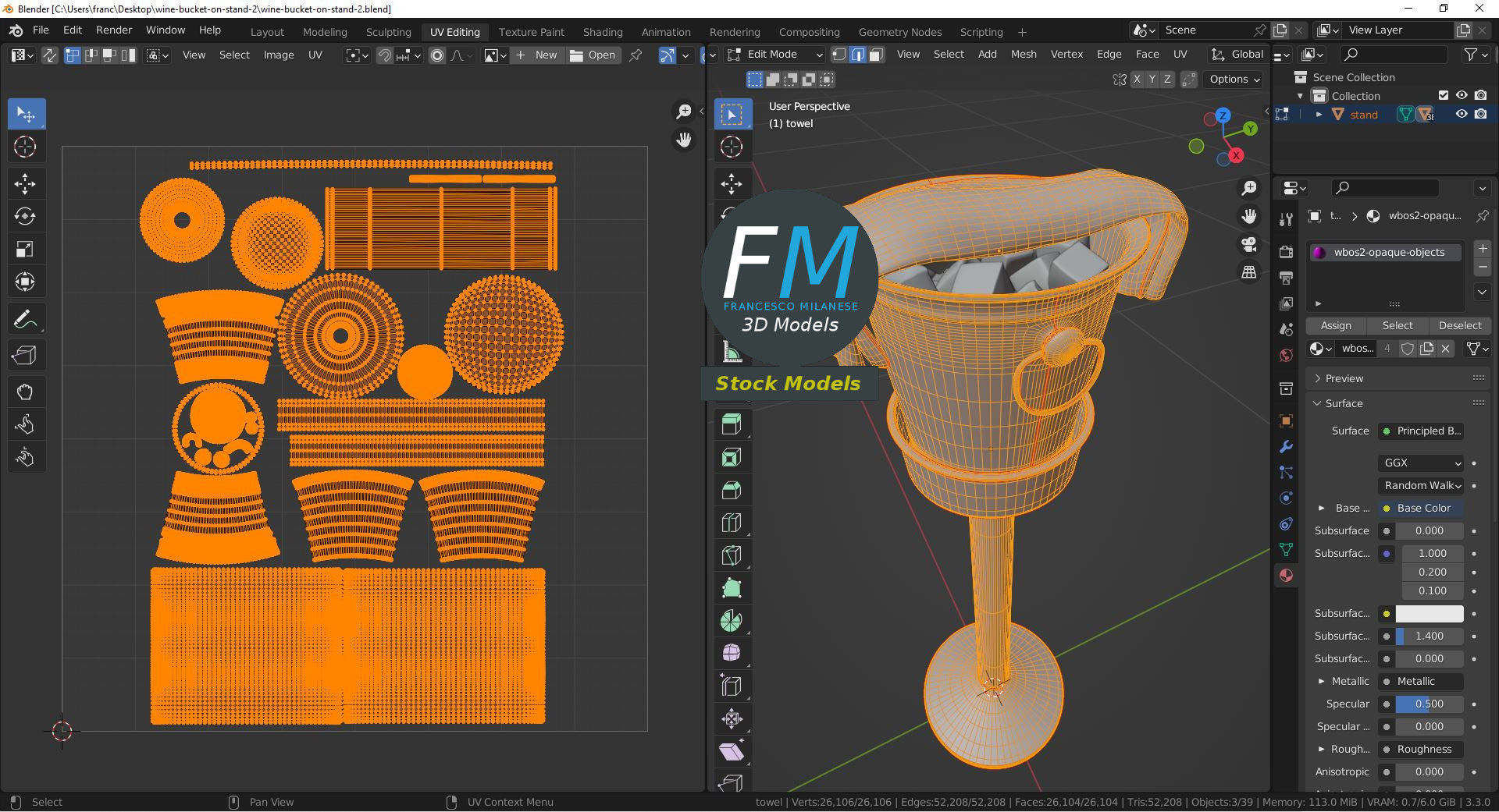Wine bucket on stand 2 3D model_10