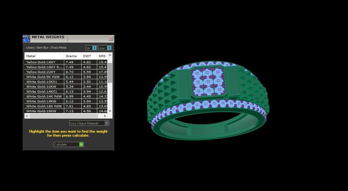 Grooves Men Groom Gents Diamond Ring 3dm stl obj mtl 3mf glb 3D print model_4