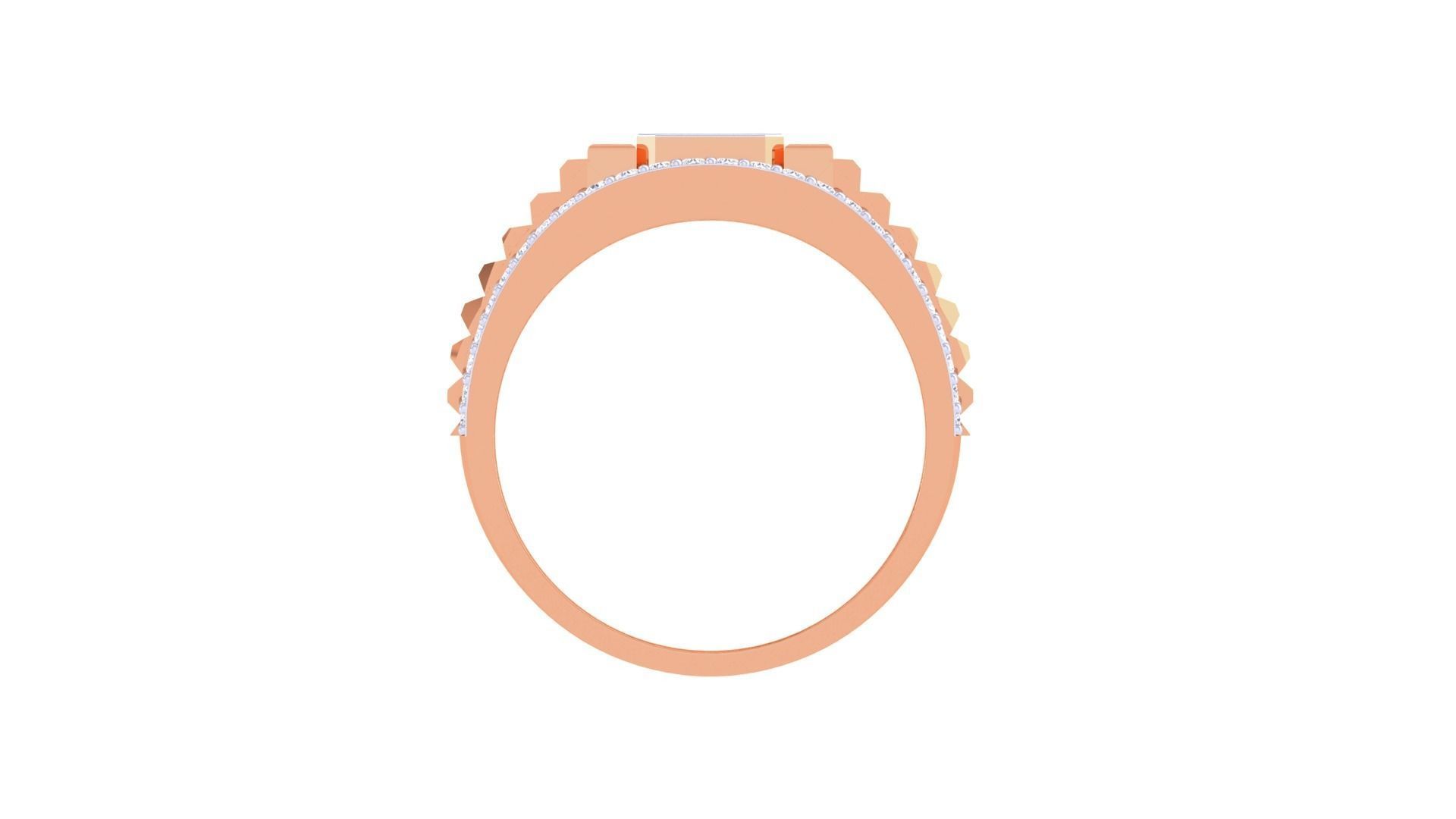 Grooves Men Groom Gents Diamond Ring 3dm stl obj mtl 3mf glb 3D print model_10