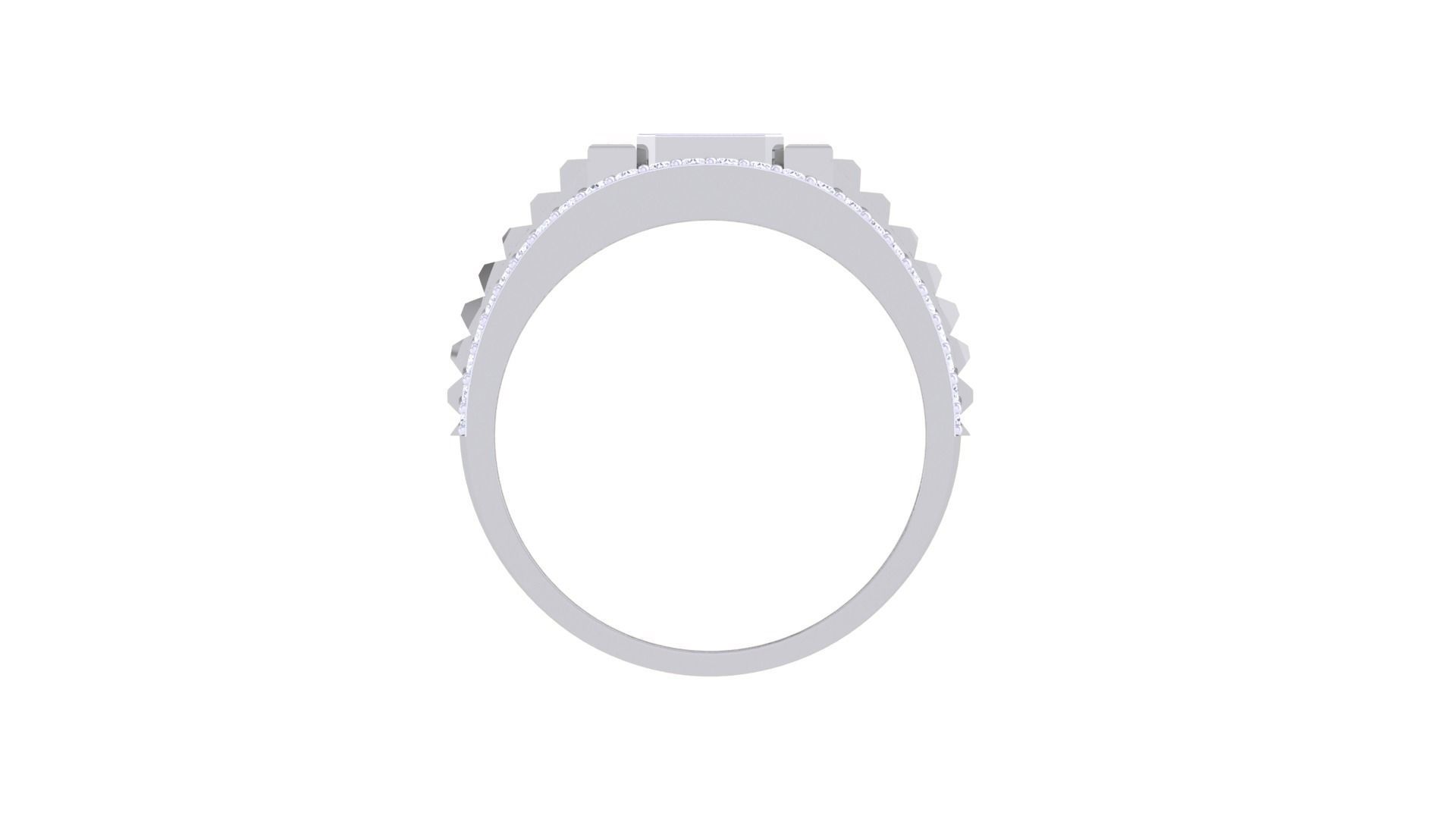 Grooves Men Groom Gents Diamond Ring 3dm stl obj mtl 3mf glb 3D print model_11