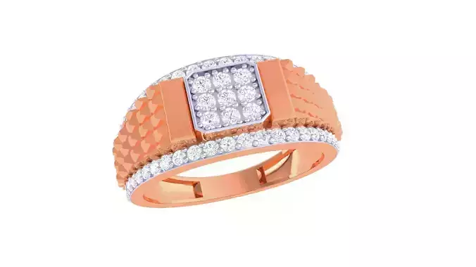 Grooves Men Groom Gents Diamond Ring 3dm stl obj mtl 3mf glb