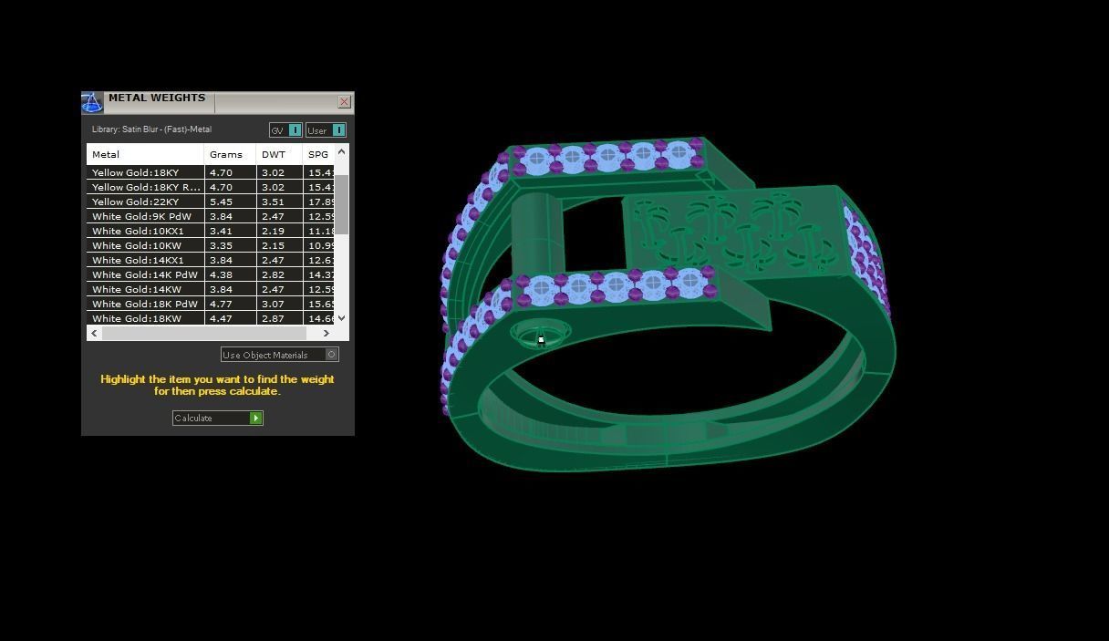 Palm Tree Men Groom Gents Diamond Ring 3dm stl obj mtl 3mf glb 3D print model_4