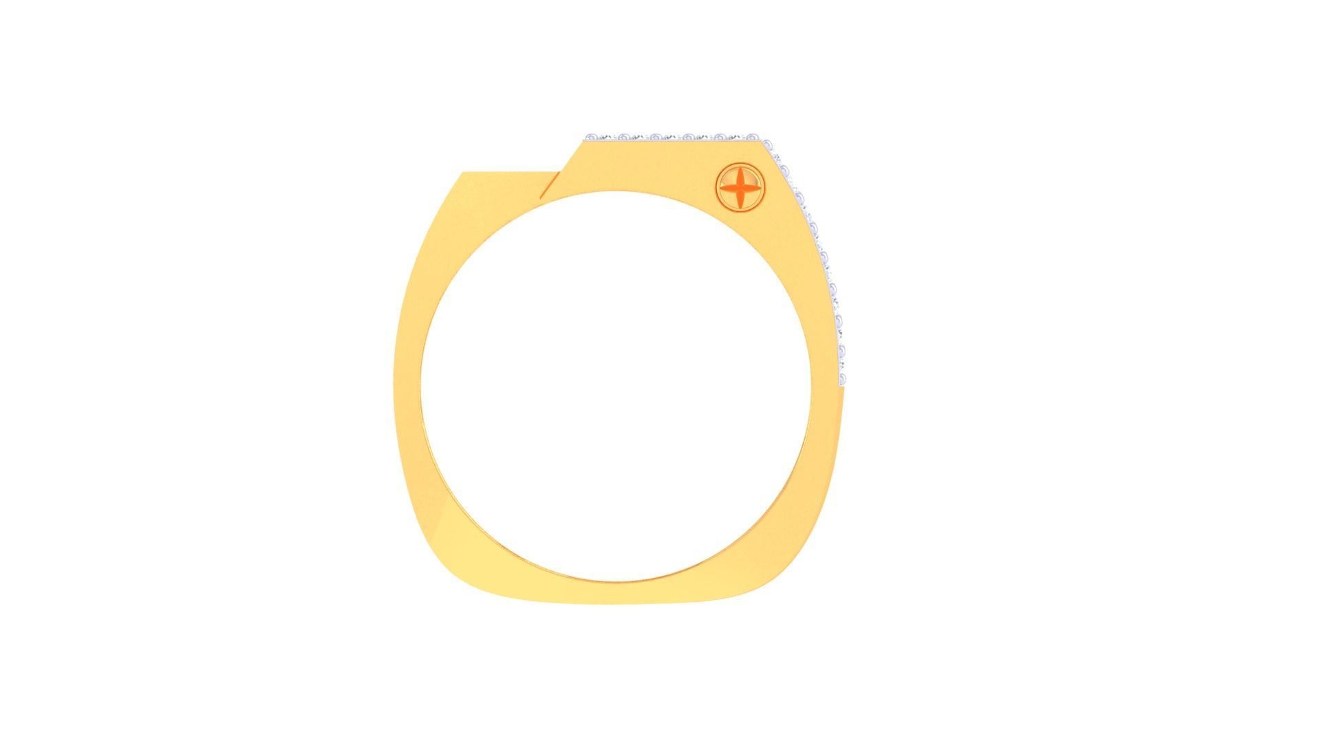 Palm Tree Men Groom Gents Diamond Ring 3dm stl obj mtl 3mf glb 3D print model_9