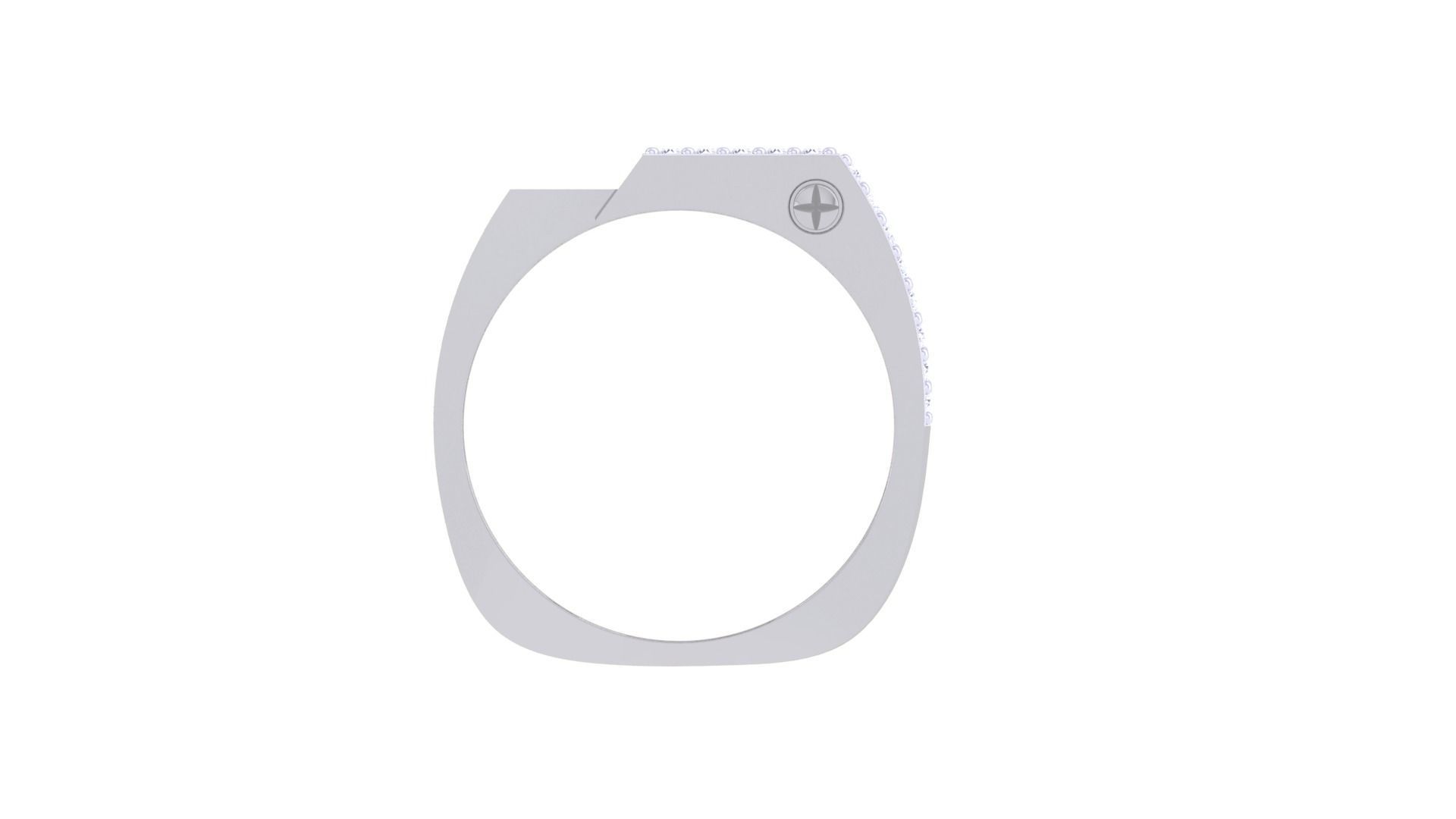 Palm Tree Men Groom Gents Diamond Ring 3dm stl obj mtl 3mf glb 3D print model_10