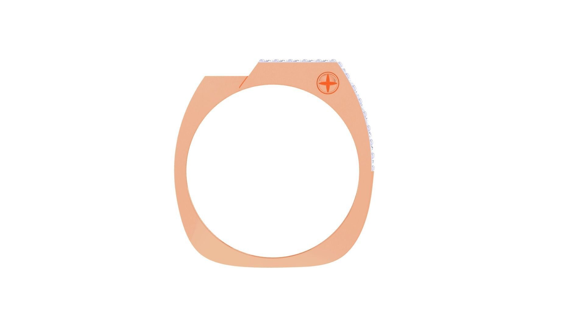 Palm Tree Men Groom Gents Diamond Ring 3dm stl obj mtl 3mf glb 3D print model_11