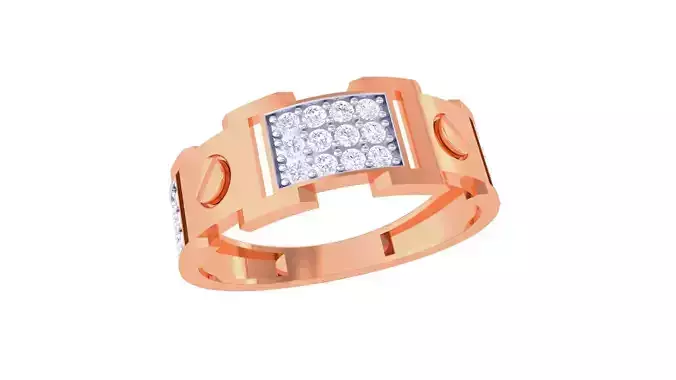 Screw Head Men Groom Gents Diamond Ring 3dm stl obj mtl 3mf glb