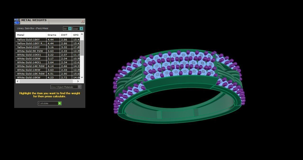 Woven Wire Men Groom Gents Diamond Ring 3dm stl obj mtl 3mf glb 3D print model_5