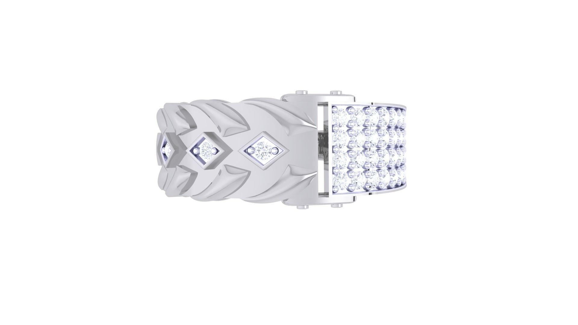 Belt Men Groom Gents Diamond Ring 3dm stl obj mtl 3mf glb gltf 3D print model_6