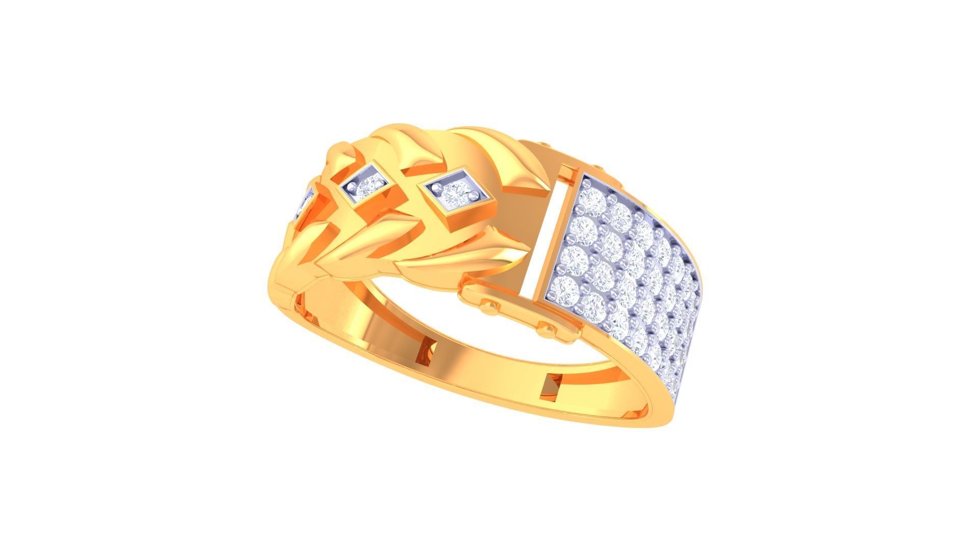 Belt Men Groom Gents Diamond Ring 3dm stl obj mtl 3mf glb gltf 3D print model_2