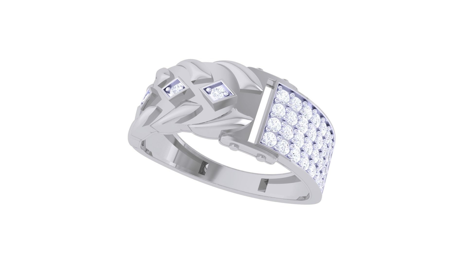 Belt Men Groom Gents Diamond Ring 3dm stl obj mtl 3mf glb gltf 3D print model_1